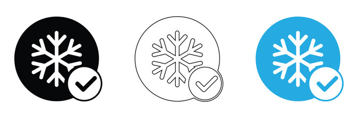 Effective cooling verified snowflake icon set for your design,Set of Snowflakes Christmas design vector. Snowflakes icons. Snow icon set.Snow flake. Vector illustration of safe packaging symbol  © Prime Stocks