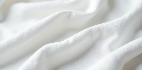 Close-up of textured white linen cotton fabric , subtle, clothing