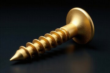 Ornate golden screw, isolated, high resolution , detail, industrial