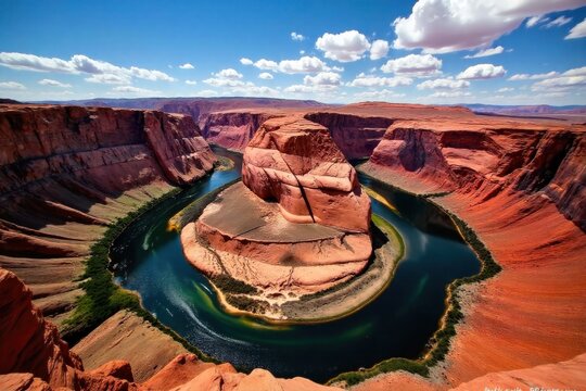 Colorado s Arid Beauty Red Rock Canyons and Dramatic Arches A dramatic landscape of vivid red rock canyons and natural sandstone arches in Colorado. The formations are sculpted by wind and water