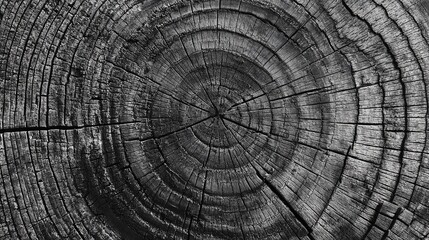 Fototapeta premium Abstract wood grain pattern with geometric circles and lines, vintage grunge background texture in black and white top view. Ideal for design, wallpaper, digital projects. 