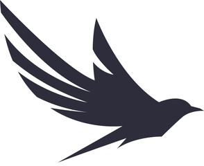 Flying Bird Silhouette Element