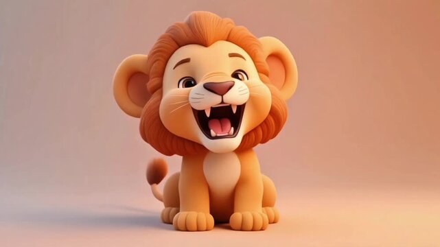 Little Lion cartoon smiling 