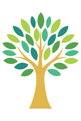 Geometric Green Canopy Tree Logo