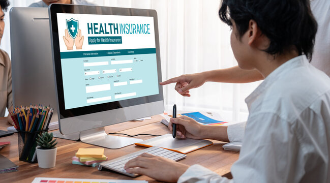 Health insurance web site brisk registration system for easy form filling - Powered by Adobe