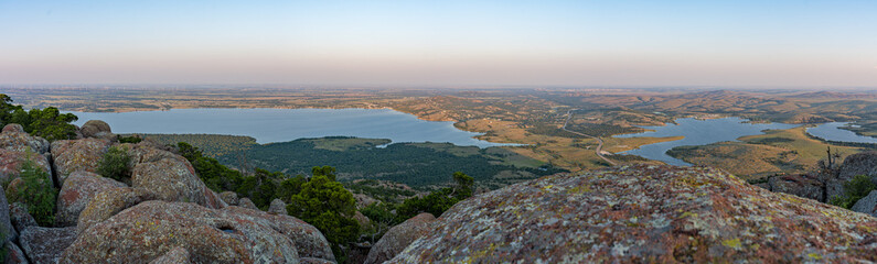 Panoramic View of Lawton Lakes at Sunset