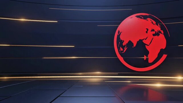 Breaking news background with red globe  - Powered by Adobe