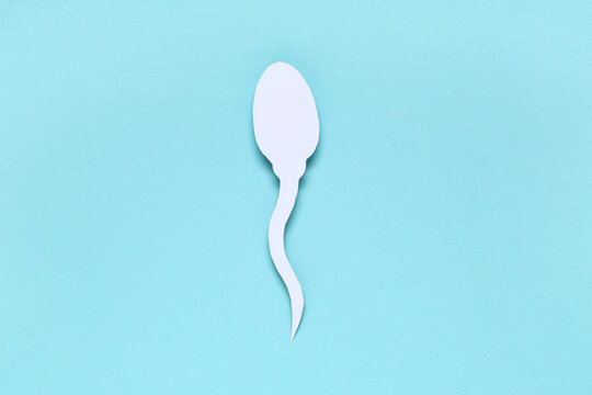 Sperm cell on blue background