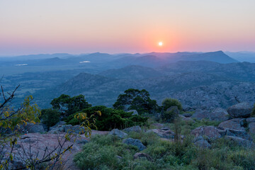 Sunset Over the Wichita Mountains in Lawton, OK