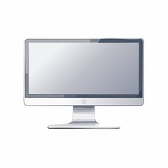 Fototapeta premium Sleek Silver Computer Monitor Displaying a Blank White Screen.