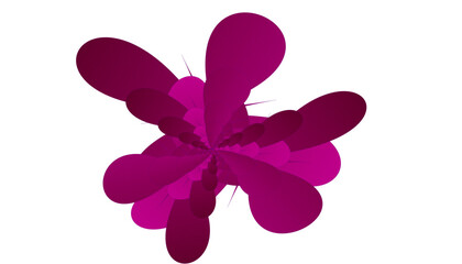 Abstract purple floral design with dynamic, flowing petal shapes and a vibrant gradient.