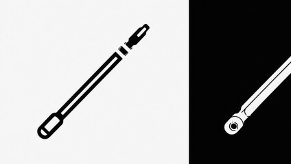Stylized Icon of a Stylus Pen and a Mechanical Arm.