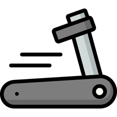 treadmill icon illustration design with filled outline