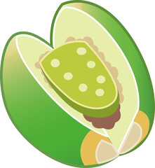 A detailed vector illustration of Taiwan’s traditional red lime betel nut (red lime coated areca nut wrapped with betel leaf). This culturally iconic snack is commonly found in Taiwan, featuring its d