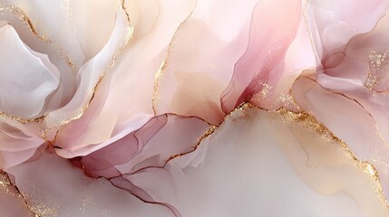 Elegant abstract watercolor background with pink and gold accents