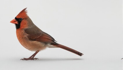Vibrant Cardinal Perched on a Snowy Surface in Winter.