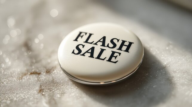 A promotional button displaying "FLASH SALE," emphasizing urgency and special offers for shoppers. - Powered by Adobe