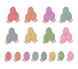Set of Cute Knitting Yarn Illustration