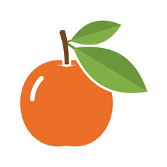 Red Apple with Leaves Vector Illustration – Fresh Fruit Icon