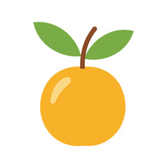 Red Apple with Leaves Vector Illustration – Fresh Fruit Icon