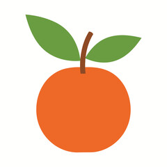 Red Apple with Leaves Vector Illustration – Fresh Fruit Icon