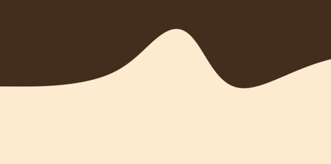 Single Gentle Hill Wave Vector Illustration Background. Minimalist vector illustration background with a single, gentle, undulating hill-like wave separating the dark brown and light beige fields.