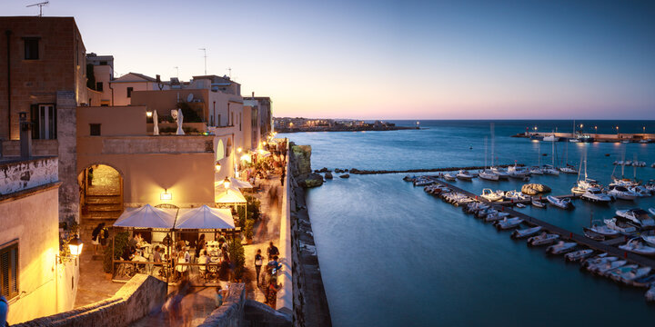 Old town at dusk, Otranto, Salento, Apulia, Italy