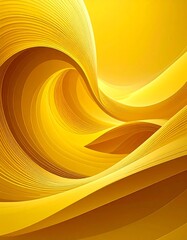A mesmerizing, abstract artwork featuring flowing, vibrant golden ribbons that create a dynamic and swirling composition