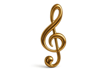 Fototapeta premium Golden treble clef musical symbol creating sound, harmony, and melody on a transparent background