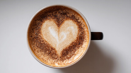 Crafting a heart-shaped latte art with rich coffee in a cozy setting