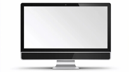 Fototapeta premium Modern computer monitor displaying a blank screen in soft lighting