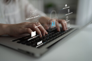 The role of AI in cybersecurity for advanced threat protection and data security. Using AI for malware detection, encryption, and user authentication. Motif