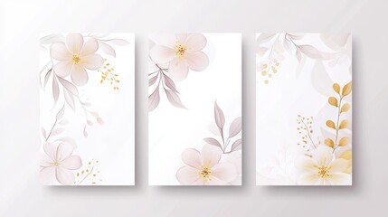77.A refined floral template with a clean white background and subtle touches of soft pink and yellow flowers. The flowers create a light, airy atmosphere, perfect for flyers, brochures, and banners