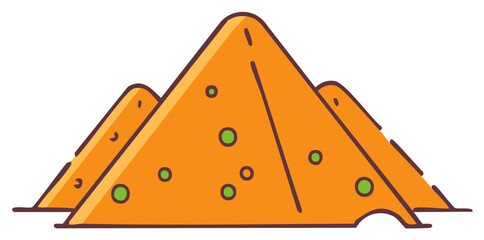 Crispy triangle food snacks with green filling and golden crust arranged in a row