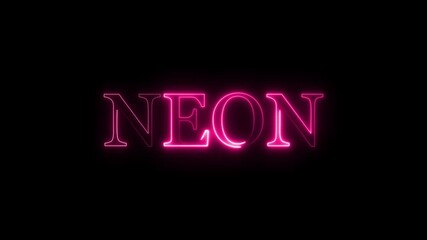  Neon caption animation neon text Animation of seamless loop clip, commercial design discount effects event..