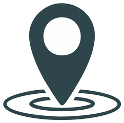 Map location pin icon. Pointer symbol for navigation, destination, and address on a map.