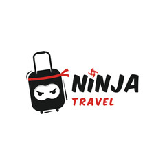 Ninja Travel logo offers stealthy fast travel planning with a fun feel, perfect for branding, marketing, or web.