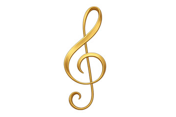 Fototapeta premium Gold g-clef symbol illustrating melody, art, rhythm and entertainment. Design element for musical themes and events