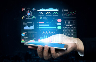 An advanced financial and business performance data dashboard. A professional interface for deep analysis of stock, product, and company metrics. Motif
