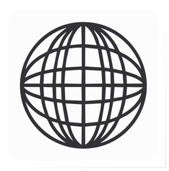 World globe outline icon, illustration of the earth, global concept, internet, communication