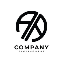 AA Monogram Logo, Modern Letter A A Initials Mark, Circle Shape Minimal Branding Design