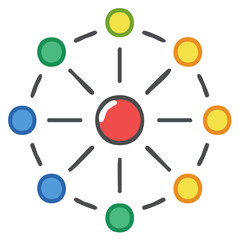 Abstract Colorful Circular Network Structure with Lines