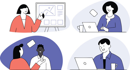 Black Professionals Working and Team Collaboration in Modern Office