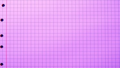 Purple grid texture on squared notebook paper, ideal for math equations, background, school