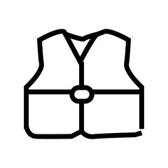 life jacket outline icon vector