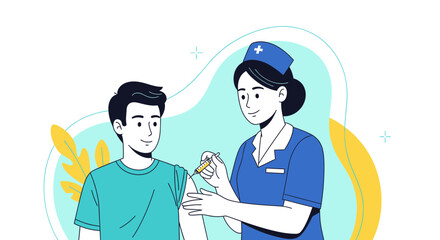 Medical Professional Providing Immunization Injection to Patient in Clean Healthcare Setting