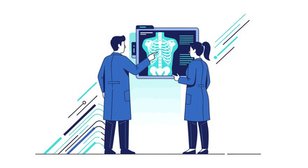 Medical Professionals Analyzing Radiograph For Diagnostic Insights and Treatment Planning