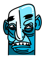 Illustration of a face in graffiti style