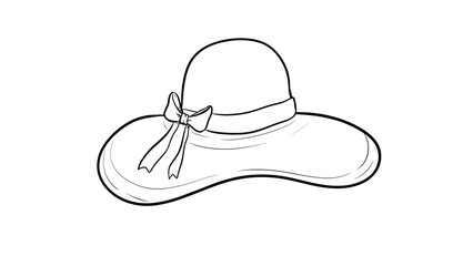 woman hat digital illustration drawing isolated