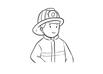 fireman digital illustration drawing isolated